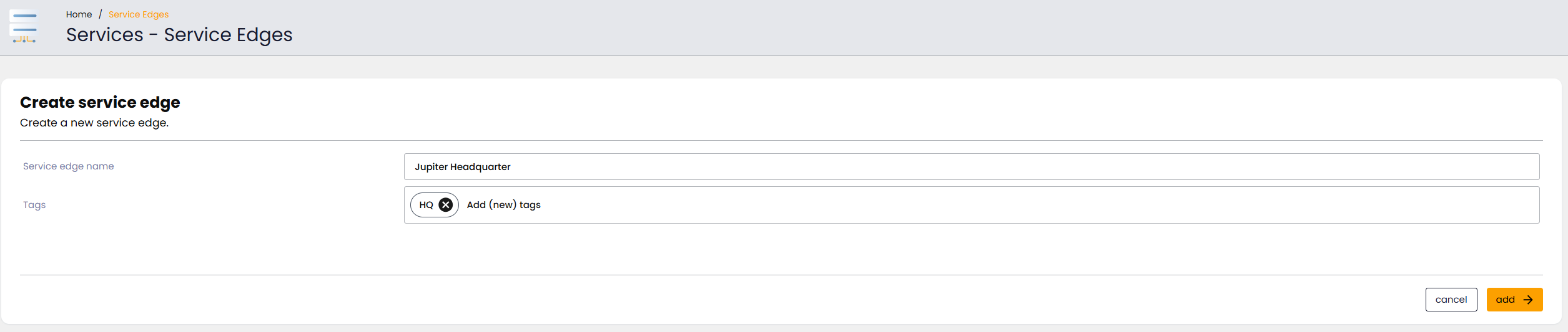 Create service edge