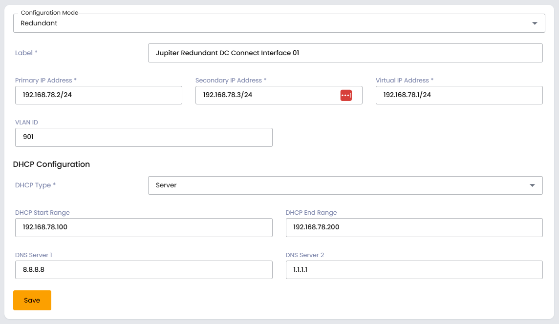 Redundant Interface Configuration